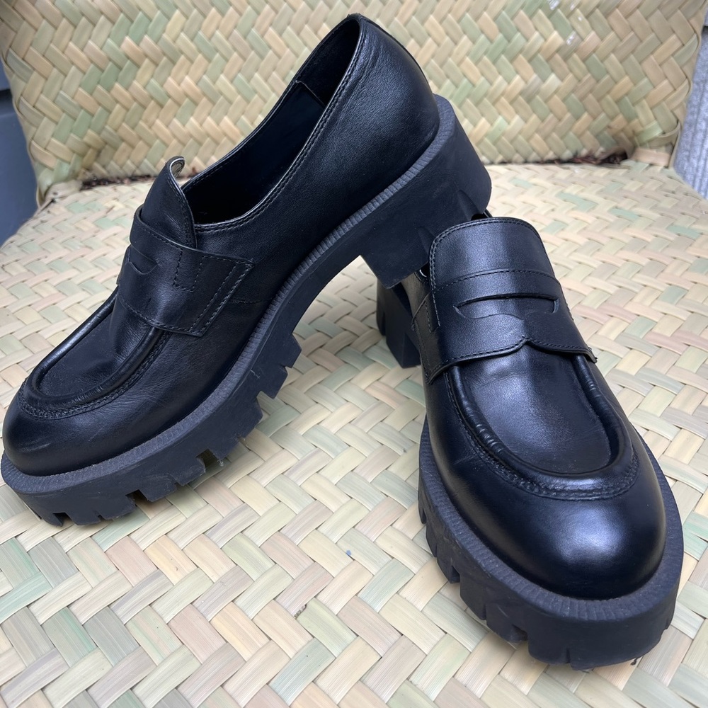 MANGO Genuine Leather Chunky Loafers
